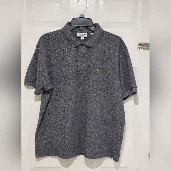 Lacoste Polo Shirt Classic Fit Grey 100% Cotton Men's Size L - Picture 1 of 7